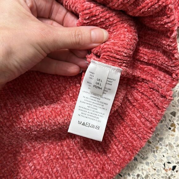 EUC Urban Outfitters cozy mock sweater crop large L Heather coral orange - Picture 7 of 8